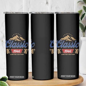 80th Birthday Beer Classic 1946 Limited Edition Skinny Tumbler Funny Gifts for 80 Year Olds