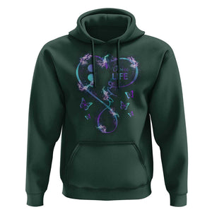 Suicide Prevention Awareness Hoodie Choose Life Love Heart Semicolon Butterfly TS11 Dark Forest Green Print Your Wear