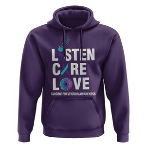 Suicide Prevention Awareness Hoodie Listen Care Love Semicolon Bird Flower Ribbon TS11 Purple Print Your Wear