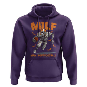 Funny Football Lover Hoodie MILF Man I Love Football Skeleton Player Bat TS11 Purple Print Your Wear