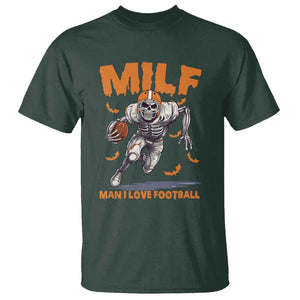 Funny Football Lover T Shirt MILF Man I Love Football Skeleton Player Bat TS11 Dark Forest Green Print Your Wear