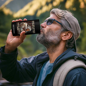 Native American Pride 4 in 1 Can Cooler Tumbler Free Like An Eagle Fearless Like A Wolf Vintage Flag TS11 Print Your Wear