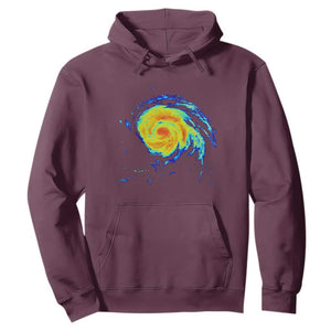 Hurricane Erin Hoodie Meteorologist Weather Radar Storm Chasing TS11 Maroon Print Your Wear