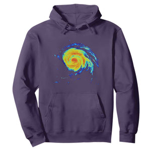 Hurricane Erin Hoodie Meteorologist Weather Radar Storm Chasing TS11 Purple Print Your Wear