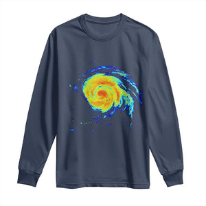 Hurricane Erin Long Sleeve Shirt Meteorologist Weather Radar Storm Chasing TS11 Navy Print Your Wear