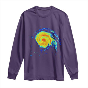 Hurricane Erin Long Sleeve Shirt Meteorologist Weather Radar Storm Chasing TS11 Purple Print Your Wear