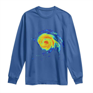 Hurricane Erin Long Sleeve Shirt Meteorologist Weather Radar Storm Chasing TS11 Royal Blue Print Your Wear