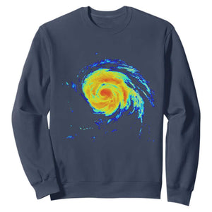 Hurricane Erin Sweatshirt Meteorologist Weather Radar Storm Chasing TS11 Navy Print Your Wear