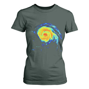 Hurricane Erin T Shirt For Women Meteorologist Weather Radar Storm Chasing TS11 Dark Forest Green Print Your Wear