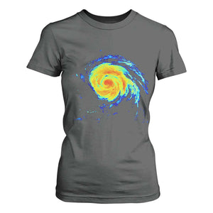 Hurricane Erin T Shirt For Women Meteorologist Weather Radar Storm Chasing TS11 Dark Heather Print Your Wear