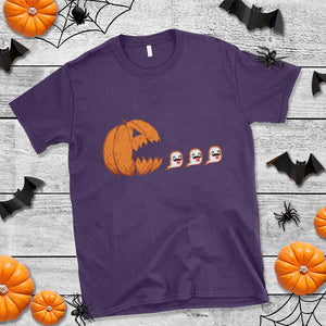 Funny Halloween Gamer Video Gaming Pumpkin Ghost T Shirt TS11 Purple Print Your Wear