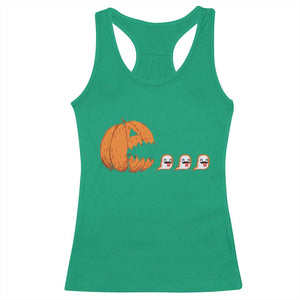 Funny Halloween Gamer Video Gaming Pumpkin Ghost Racerback Tank Top TS11 Irish Green Print Your Wear