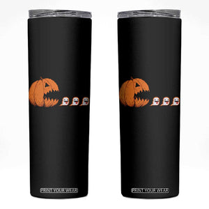 Funny Halloween Gamer Video Gaming Pumpkin Ghost Skinny Tumbler TS11 Black Print Your Wear