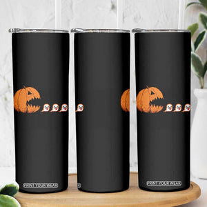 Funny Halloween Gamer Video Gaming Pumpkin Ghost Skinny Tumbler TS11 Print Your Wear