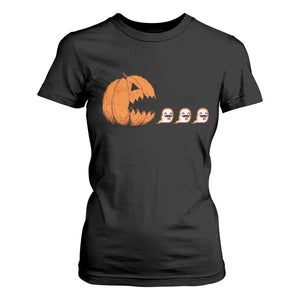 Funny Halloween Gamer Video Gaming Pumpkin Ghost T Shirt For Women TS11 Black Print Your Wear