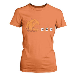 Funny Halloween Gamer Video Gaming Pumpkin Ghost T Shirt For Women TS11 Orange Print Your Wear