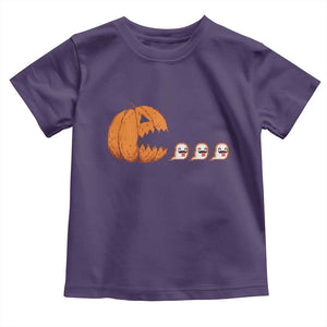 Funny Halloween Gamer Video Gaming Pumpkin Ghost Toddler T Shirt TS11 Purple Print Your Wear
