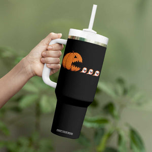 Funny Halloween Gamer Video Gaming Pumpkin Ghost Tumbler With Handle TS11 Print Your Wear