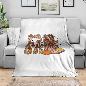 Cowboy Fall Season Thanksgiving Western Boots Pumpkin Throw Blanket TS11 Print Your Wear