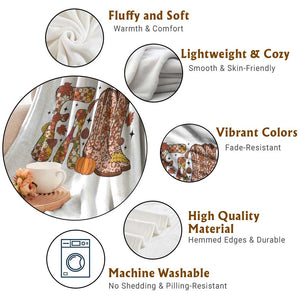 Cowboy Fall Season Thanksgiving Western Boots Pumpkin Throw Blanket TS11 Print Your Wear