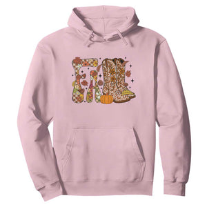 Cowboy Fall Season Thanksgiving Western Boots Pumpkin Hoodie TS11 Light Pink Print Your Wear