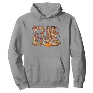 Cowboy Fall Season Thanksgiving Western Boots Pumpkin Hoodie TS11 Sport Gray Print Your Wear