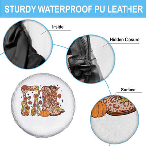 Cowboy Fall Season Thanksgiving Western Boots Pumpkin Spare Tire Cover TS11 Print Your Wear