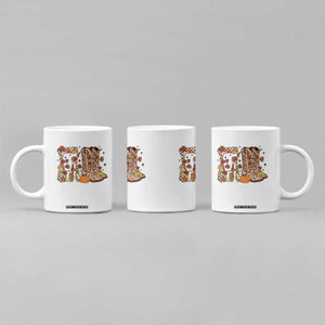 Cowboy Fall Season Thanksgiving Western Boots Pumpkin Coffee Mug TS11 Print Your Wear