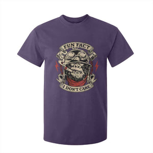 Fun Fact I Dont Care T Shirt For Kid Funny Smoking Gorilla Sarcastic TS11 Purple Print Your Wear