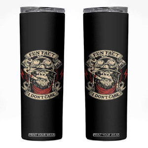 Fun Fact I Dont Care Skinny Tumbler Funny Smoking Gorilla Sarcastic TS11 Black Print Your Wear