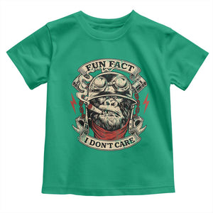 Fun Fact I Dont Care Toddler T Shirt Funny Smoking Gorilla Sarcastic TS11 Irish Green Print Your Wear