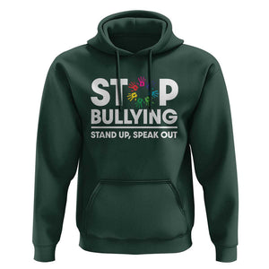 Unity Day Hoodie Stop Bullying Stand Up Speak Out Hand Prints Anti Bullying Awareness TS11 Dark Forest Green Print Your Wear