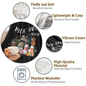 Halloween Nurse Throw Blanket Pick Your Poison Pharmacy Witches TS11 Print Your Wear