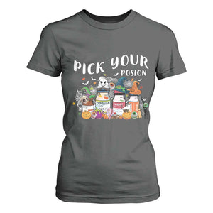 Halloween Nurse T Shirt For Women Pick Your Poison Pharmacy Witches TS11 Dark Heather Print Your Wear