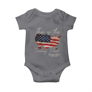 This Is The Turning Point Baby Onesie Patriotic American Map Vintage USA Flag TS11 Charcoal Print Your Wear