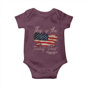 This Is The Turning Point Baby Onesie Patriotic American Map Vintage USA Flag TS11 Maroon Print Your Wear