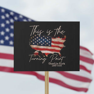 This Is The Turning Point Protest Sign Patriotic American Map Vintage USA Flag TS11 Horizontal 18" × 24" Black Print Your Wear