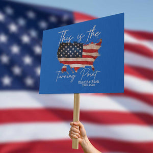 This Is The Turning Point Protest Sign Patriotic American Map Vintage USA Flag TS11 Horizontal 18" × 24" Blue Print Your Wear