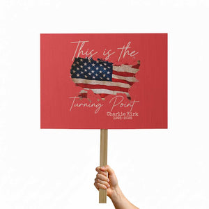 This Is The Turning Point Protest Sign Patriotic American Map Vintage USA Flag TS11 Horizontal 18" × 24" Red Print Your Wear