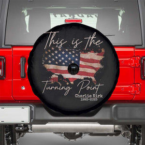 This Is The Turning Point Spare Tire Cover Patriotic American Map Vintage USA Flag TS11 Black Print Your Wear
