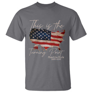 This Is The Turning Point T Shirt Patriotic American Map Vintage USA Flag TS11 Charcoal Print Your Wear