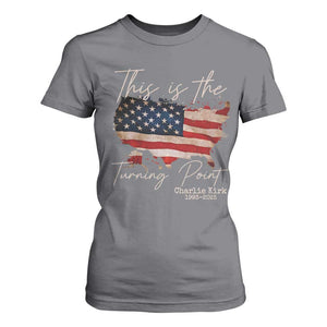 This Is The Turning Point T Shirt For Women Patriotic American Map Vintage USA Flag TS11 Charcoal Print Your Wear