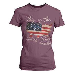This Is The Turning Point T Shirt For Women Patriotic American Map Vintage USA Flag TS11 Maroon Print Your Wear