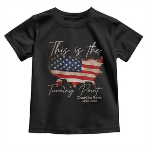 This Is The Turning Point Toddler T Shirt Patriotic American Map Vintage USA Flag TS11 Black Print Your Wear