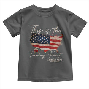 This Is The Turning Point Toddler T Shirt Patriotic American Map Vintage USA Flag TS11 Dark Heather Print Your Wear