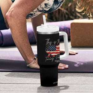 This Is The Turning Point Tumbler With Handle Patriotic American Map Vintage USA Flag TS11 Print Your Wear