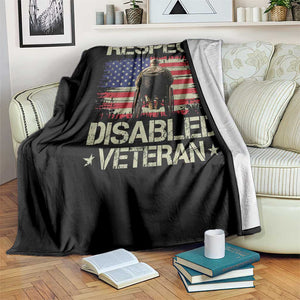 Respect Disabled Veteran Throw Blanket Military Soldier Vintage American Flag TS11 Print Your Wear