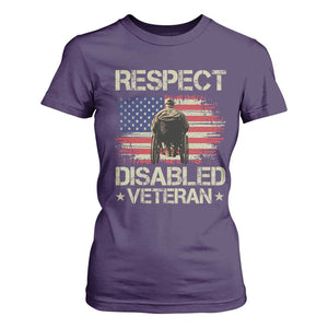 Respect Disabled Veteran T Shirt For Women Military Soldier Vintage American Flag TS11 Purple Print Your Wear