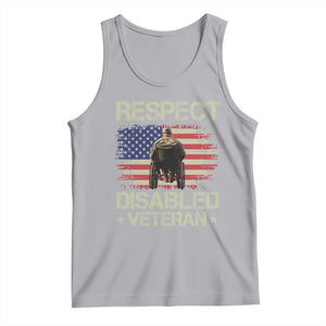 Respect Disabled Veteran Tank Top Military Soldier Vintage American Flag - Print Your Wear