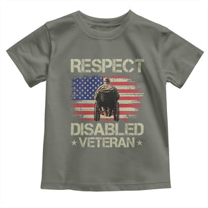 Respect Disabled Veteran Toddler T Shirt Military Soldier Vintage American Flag TS11 Military Green Print Your Wear